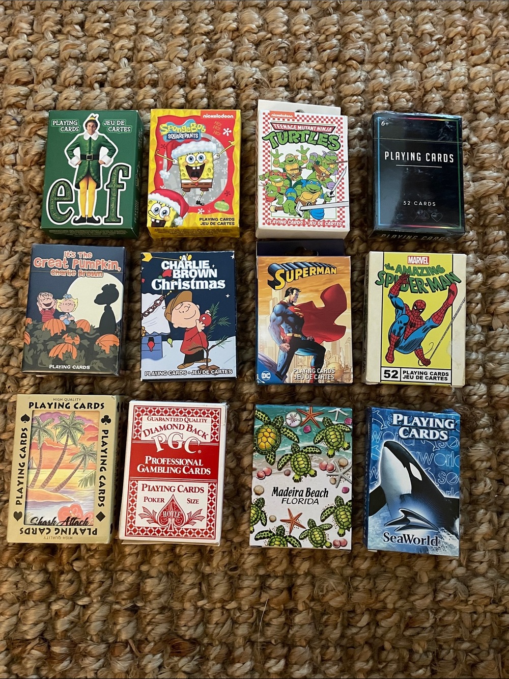 Set of 12 mixed lot of playing cards